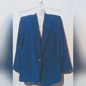 Jeremy Spencer 100% silk size 4 Sapphire blue /teal blazer NWOT structured